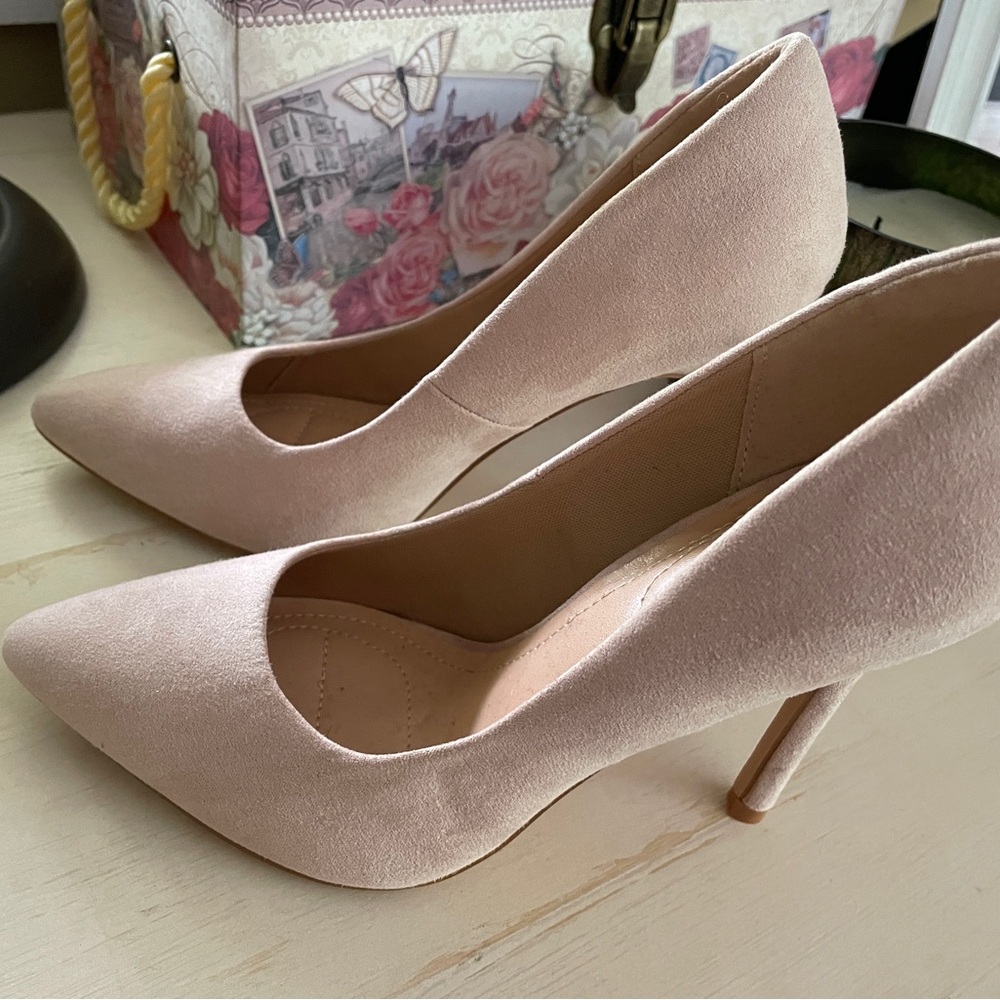 Elegant Nude Suede MySoft Stiletto Heels
